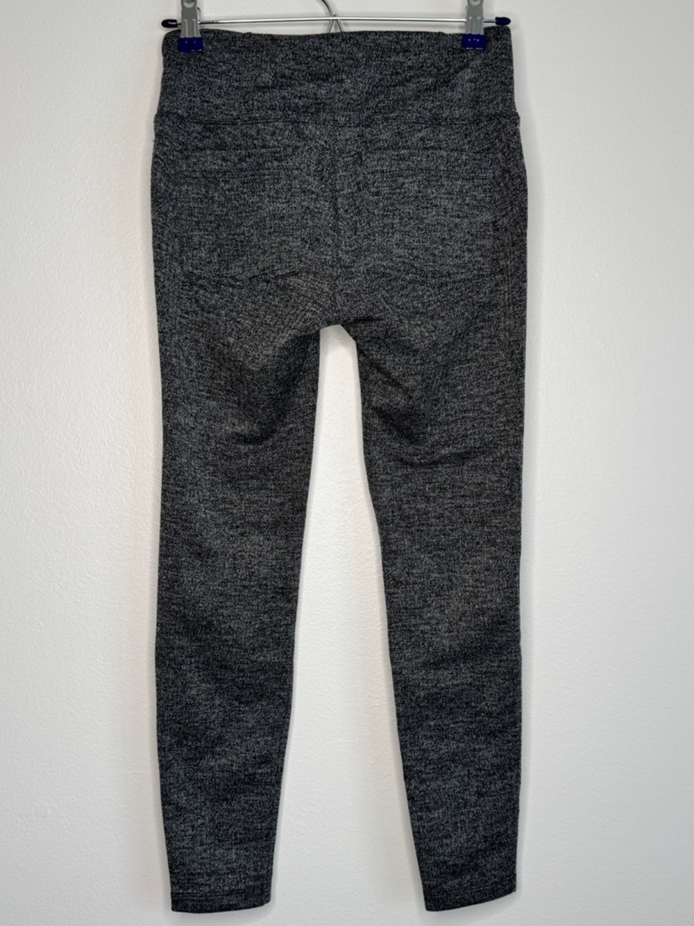 Athleta Metro High Waisted Herringbone Leggings Gray Stretch Pocket Small Petite
